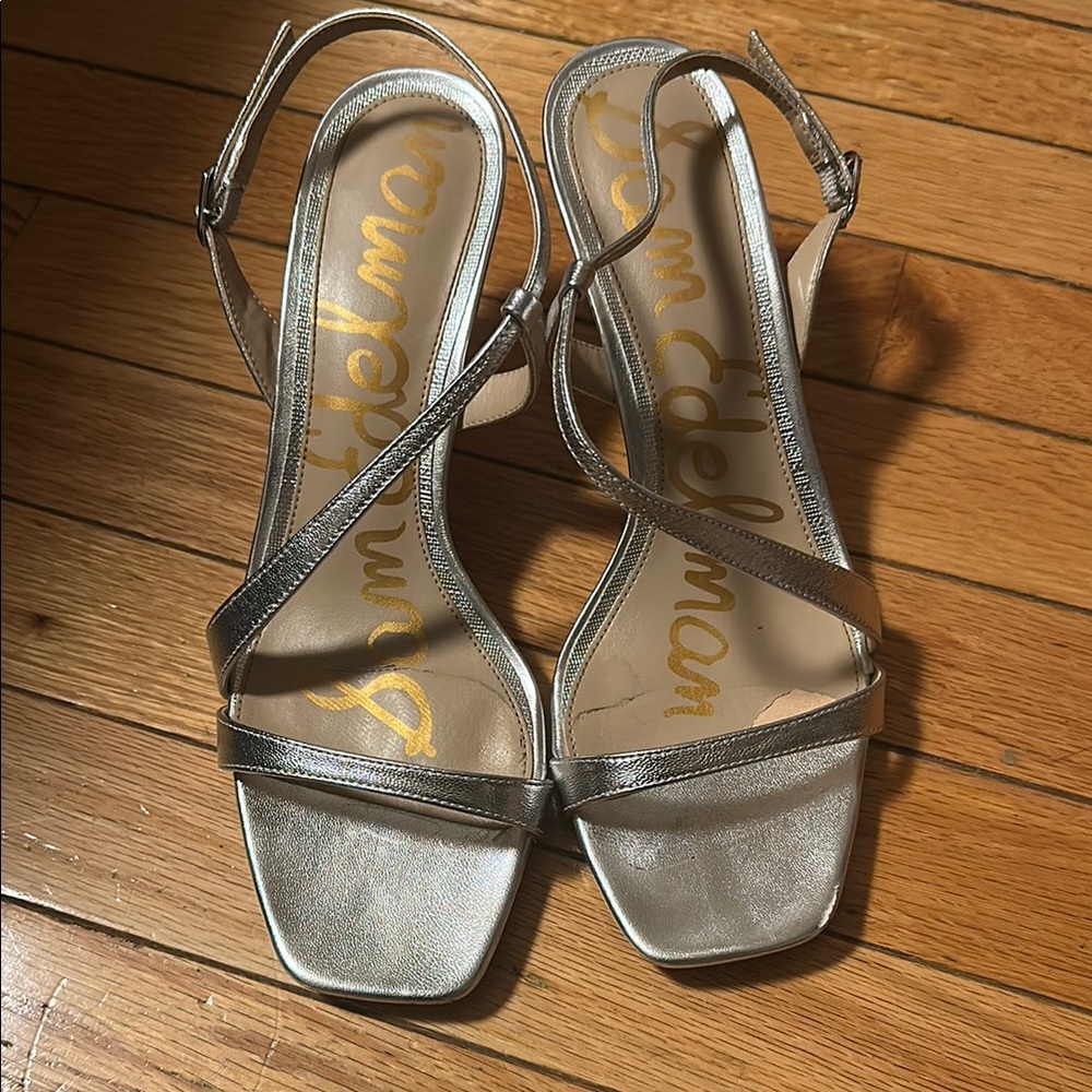Sam Edelman Silver PRANCE Slingback Sandals Heels